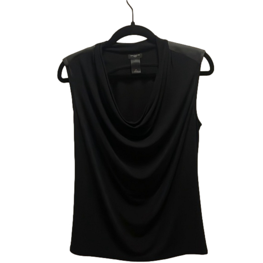 Black swag neck sleeveless Ann Taylor